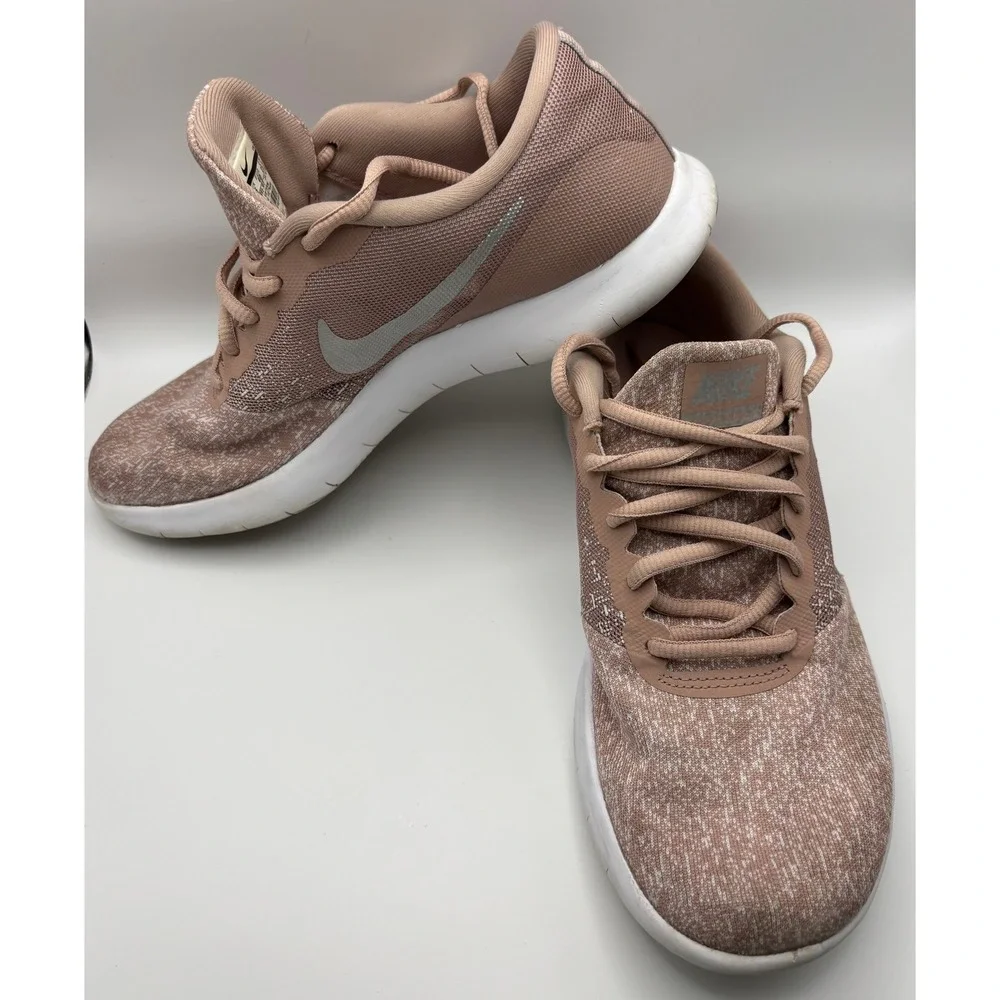 Nike Flex Contact Womens Size 8.5 Running Shoes Pink White